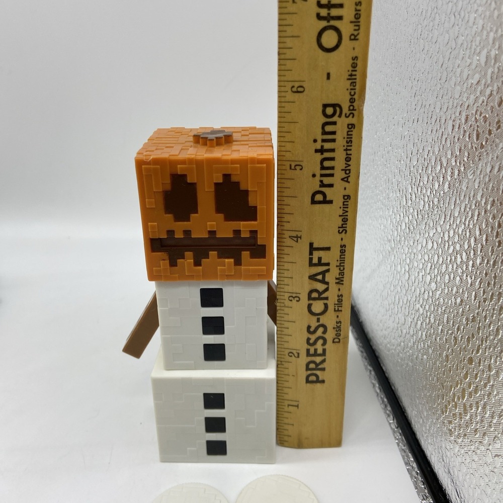 Minecraft Snow Golem Large Action Figure Mattel 2015 DNH19 Jack O'Lantern Works - Picture 2 of 6